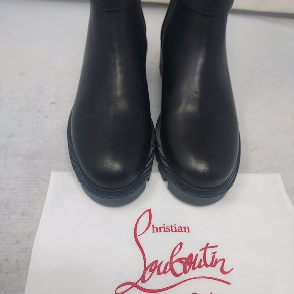 Christian Louboutin Black CL Chelsea Booty Lug Boot - Picture 11 of 13